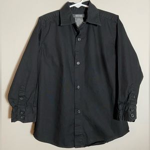 Boys black size 6 button down dress shirt